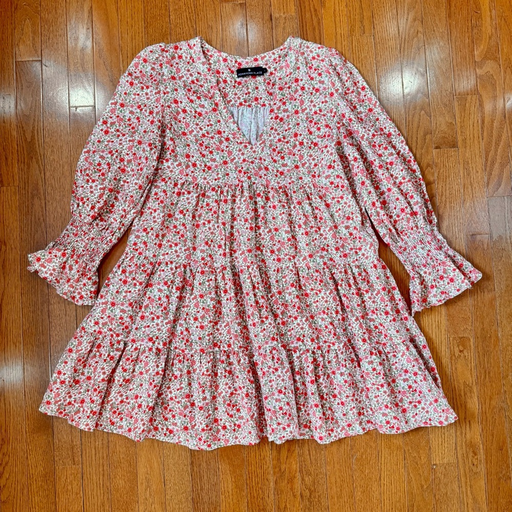 Tuckernuck Pomander Place Kenzo Dress Savannah Floral Womens Large Puff Sleeves